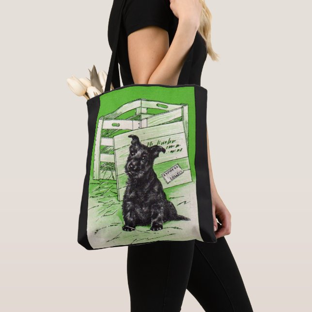 Bolso De Tela Perro escocés por entrega especial (Detalle)