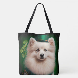 Bolso De Tela Perro esquimal americano con vestido de San Patric