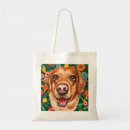 Bolso De Tela Perro Floral Labrador