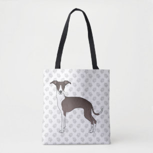 Bolso De Tela Perro Galgo Italiano Blanco y Foca con Patas