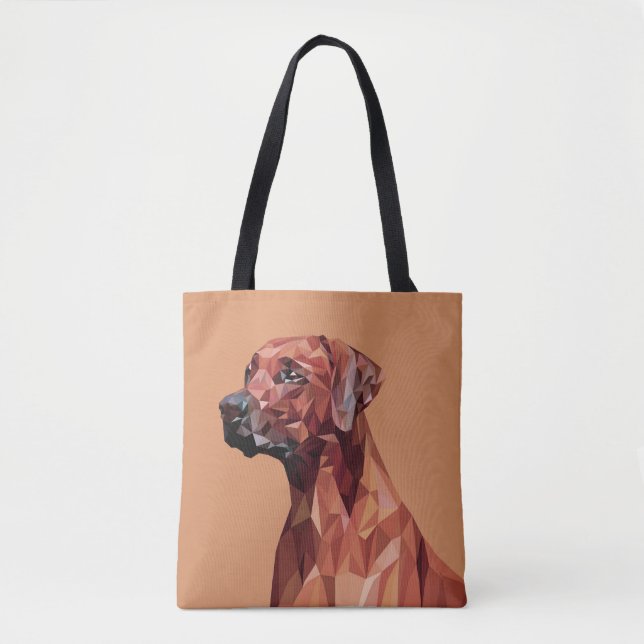 Bolso De Tela Perro geométrico marrón en Brown (Anverso)