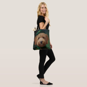 Bolso De Tela Perro Goldendoodle con vestido del Día de San Patr
