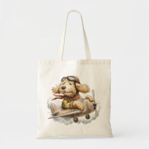 Bolso De Tela Perro Goldendoodle Piloto Avión