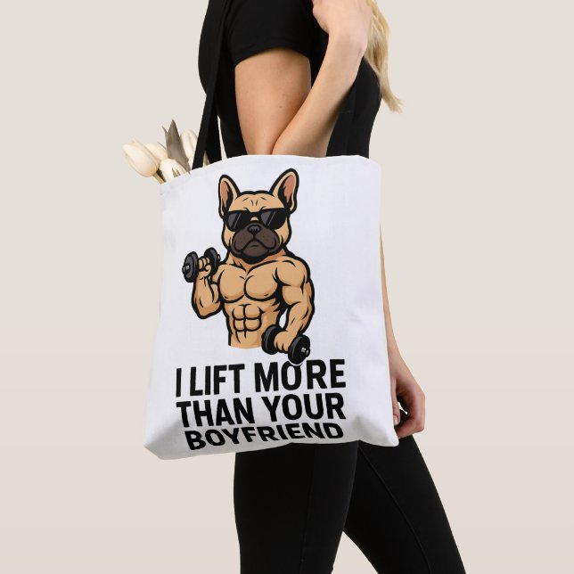 Bolso De Tela Perro Gym divertido (Detalle)