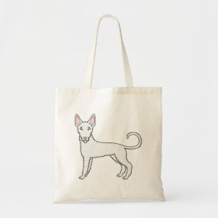 Bolso De Tela Perro Ibicenco de Pelo Rizado Blanco Dibujo Animad