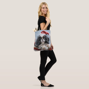 Bolso De Tela Perro Japonés Chin Navidad Festiva