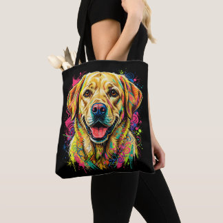 Bolso De Tela Perro Labrador Retriever Amarillo Colorido