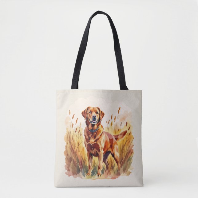 Bolso De Tela Perro Labrador Retriever Fox Rojo (Anverso)