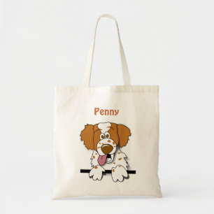 Bolso De Tela Perro lindo del dibujo animado de Bretaña del