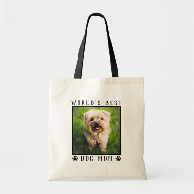 Bolso De Tela Perro lindo mamá pintura imprenta foto Mascota Per (Frente)