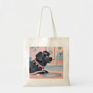 Bolso De Tela Perro lindo perro rosa azul bling mamá