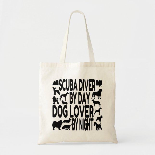 Bolso De Tela Perro Lover Scuba Diver (Frente)