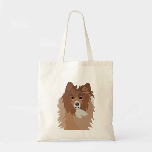 Bolso De Tela Perro Mascota Sheltie Perro (Frente)