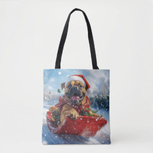 Bolso De Tela Perro masticador en escabeche deja que nieve Navid