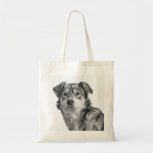 Bolso De Tela Perro mestizo grande monocromo refinado