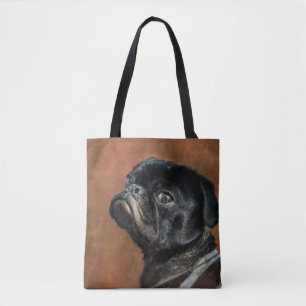 Bolso De Tela Perro negro pug