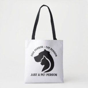 Bolso De Tela Perro negro y blanco y gato