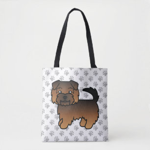 Bolso De Tela Perro Norfolk Terrier Gris Cartoon & Patas