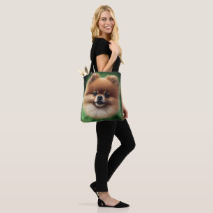 Bolso De Tela Perro panomerano con vestido de San Patricio