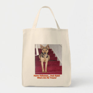Bolso De Tela Perro pastor alemán de Halloween ¿Dónde están mis