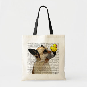 Bolso De Tela Perro pastor alemán y pato