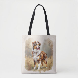 Bolso De Tela Perro Pastor Australiano Merle Rojo Aussie