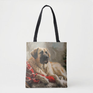 Bolso De Tela Perro Pastor de Anatolia Fiesta de Navidad