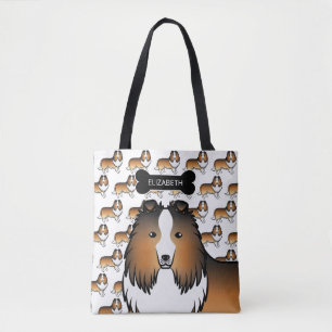 Bolso De Tela Perro pastor de Shetland de color sable y hueso &