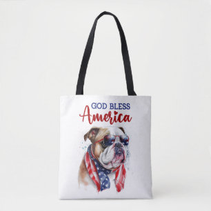 Bolso De Tela Perro Patriota-Bulldog