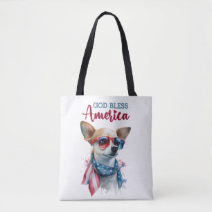 Bolso De Tela Perro Patriota-Chihuahua