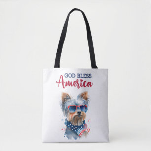 Bolso De Tela Perro Patriota-Yorkie