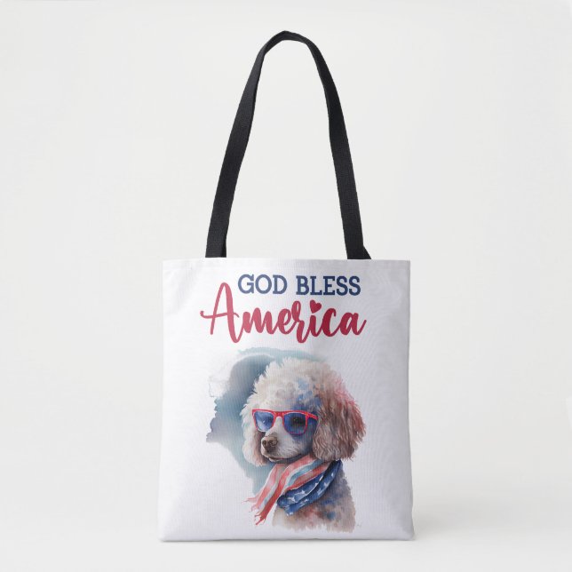 Bolso De Tela Perro Patriótico-Caniche (Anverso)