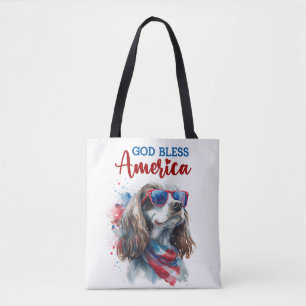 Bolso De Tela Perro Patriótico-Cocker Spaniel