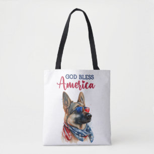Bolso De Tela Perro Patriótico - Pastor Alemán