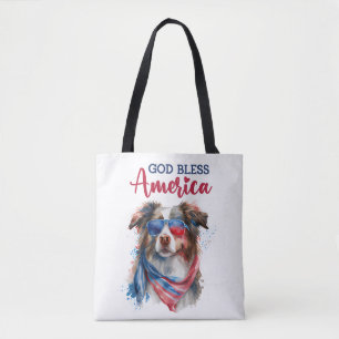Bolso De Tela Perro Patriótico-Pastor Australiano