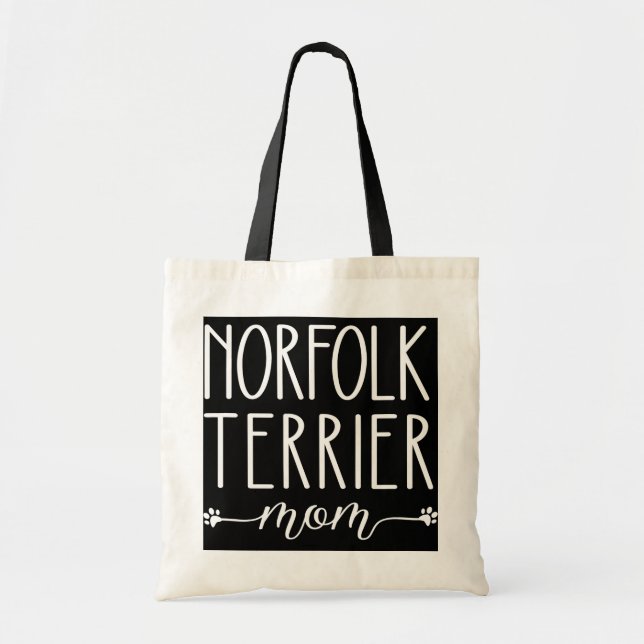 Bolso De Tela Perro Paw Print Norfolk Terrier Mom (Frente)