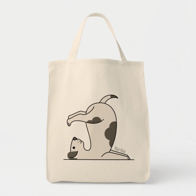 Bolso De Tela Perro - Perro De Yoga Cuaderno Para El Perro, Aman (Frente)