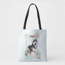 Perro personalizado de acuarela Husky Siberiano