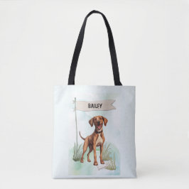 Bolso De Tela Perro personalizado de acuarela Plott