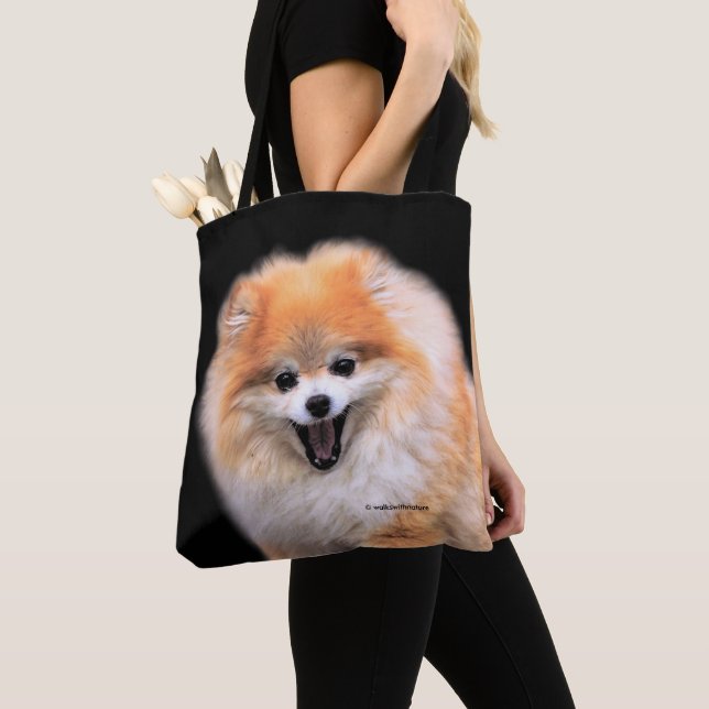 Bolso De Tela Perro pomerano de ríe (Detalle)
