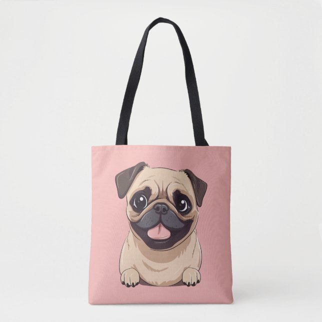 Bolso De Tela perro pug (Anverso)