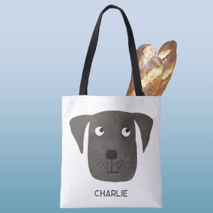 Bolso De Tela Perro recuperador de labrador negro personalizado