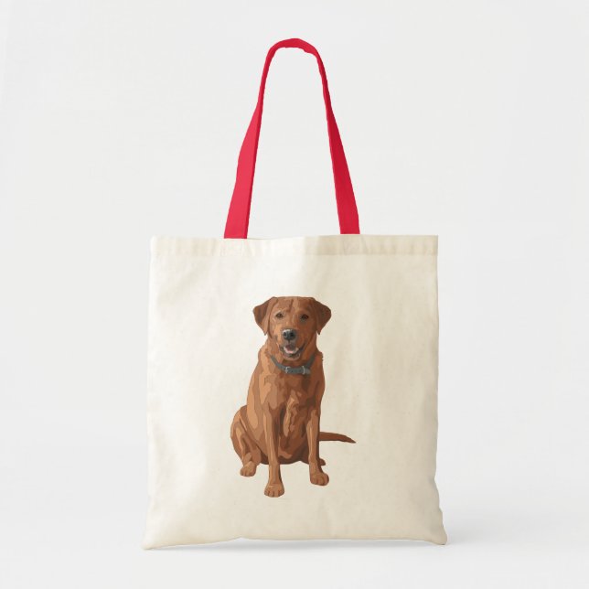 Bolso De Tela Perro recuperador de Labrador rojo Fox (Frente)