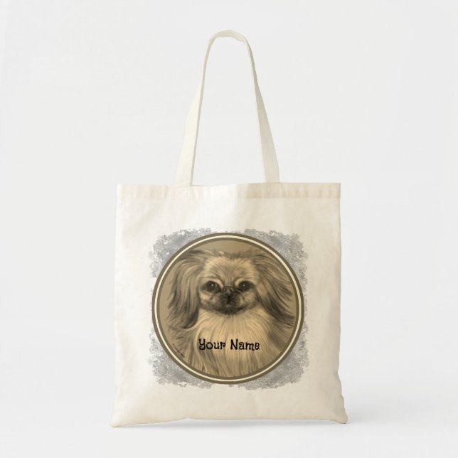 Bolso De Tela Perro Rondo Pekingese (Frente)