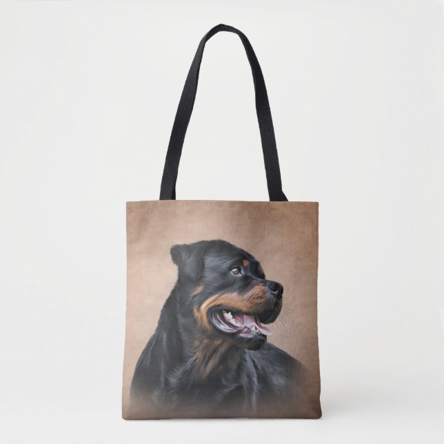 Bolso De Tela Perro Rottweiler (Anverso)