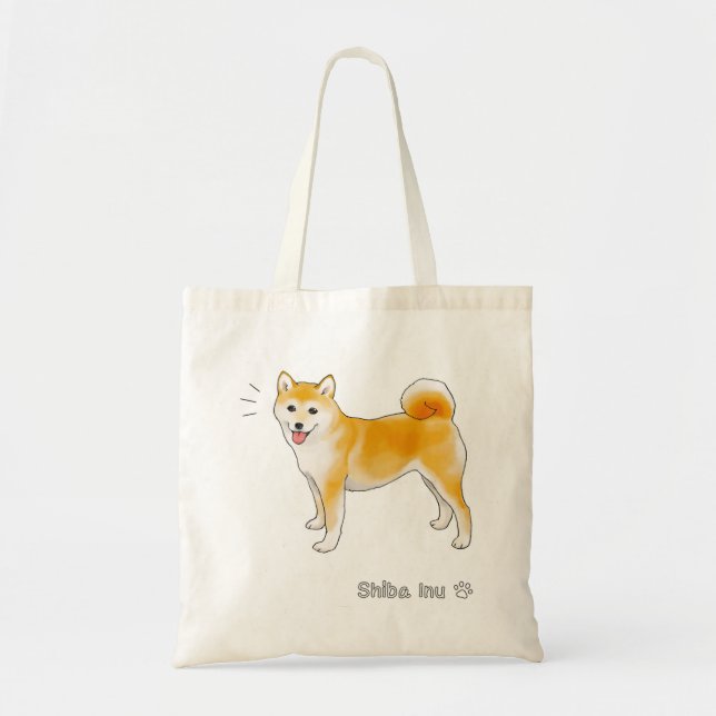 Bolso De Tela Perro Shiba Inu animado (Frente)