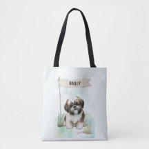 Perro Shih Tzu Acuarela Personalizado