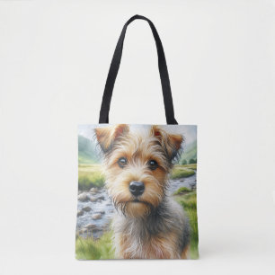 Bolso De Tela Perro Terrier Adorable en Acuarela