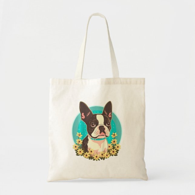 Bolso De Tela Perro Terrier De Boston En Boston Terrier Lover (Frente)