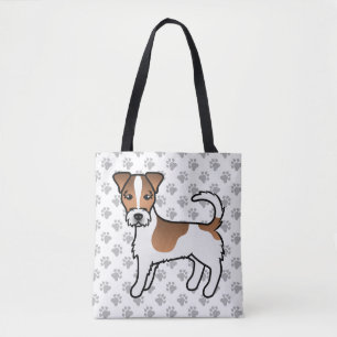 Bolso De Tela Perro Terrier Jack Russell de pelaje áspero blanco